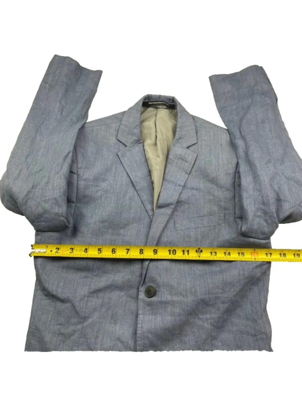 H&M Men's 100% Linen Slim Fit 2-Button Blazer Blue • 34R